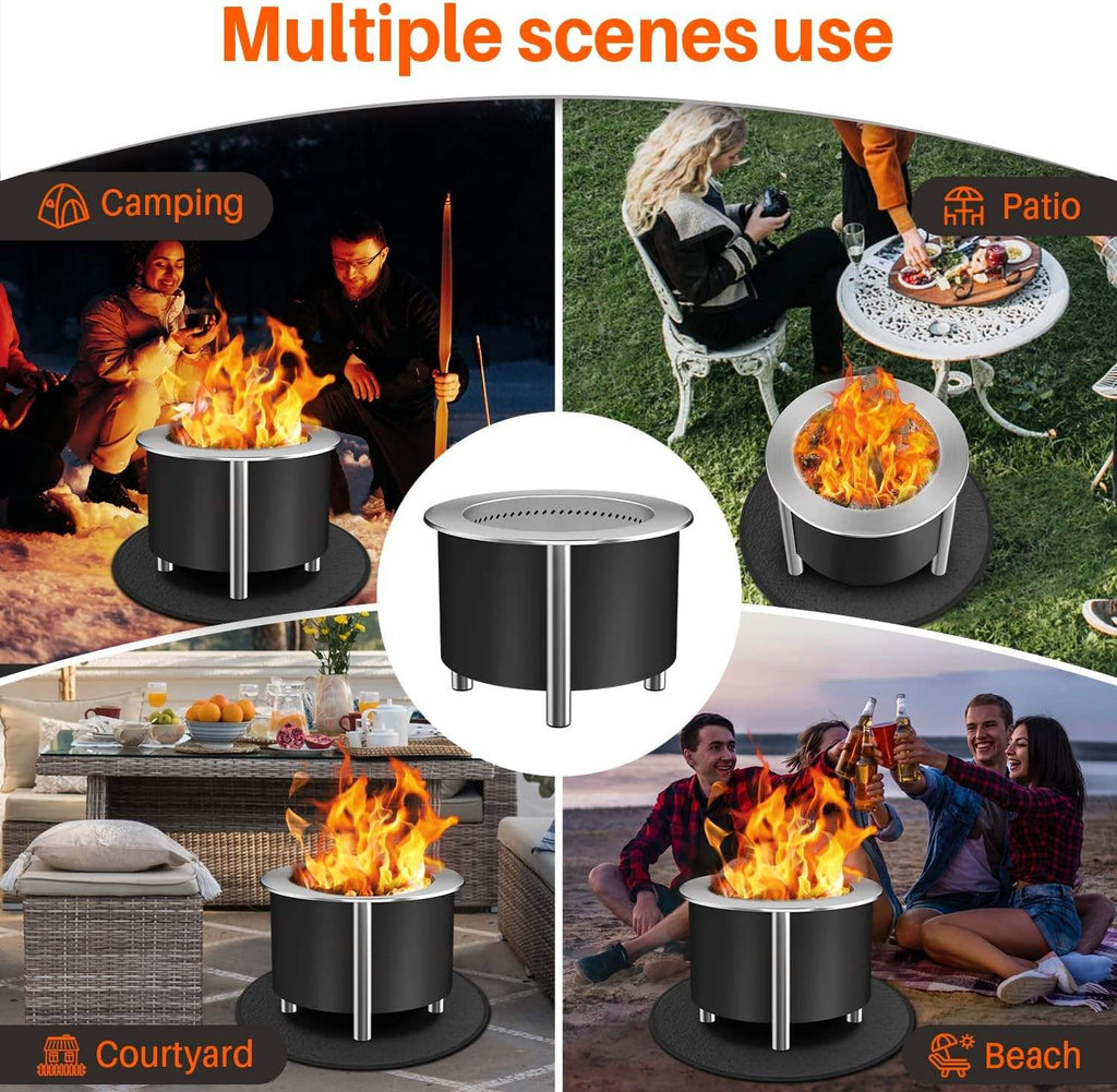 BBQ Fire Pit Grill Smokeless Outdoor Charcoal Grill Fire Pit Portable Wood Burning Stove for Camping Patio Backyard